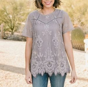Boutique | Lilac Lace Blouse